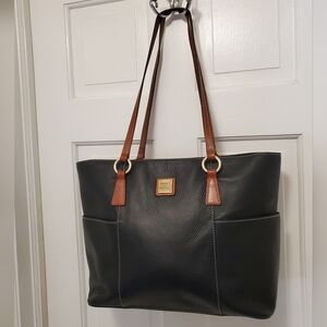 Dooney & Bourke Black Pebble Grain Leather Large Shopper's Tote, classic
